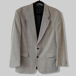 Thomas Jeffery Houndstooth Wool Blend Blazer  Made in Portugal